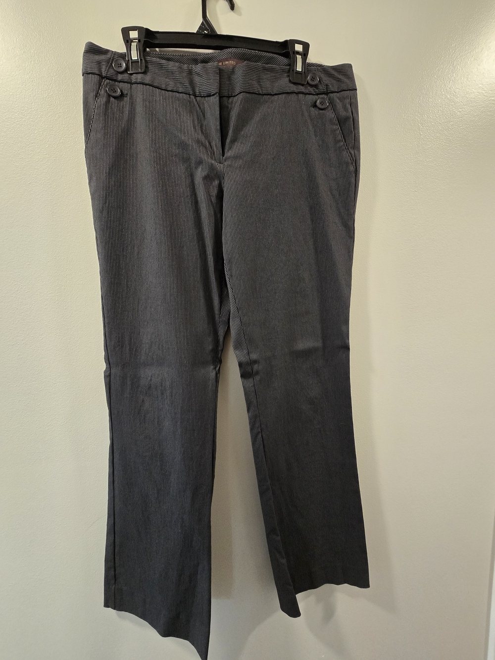 The Limited Charcoal/blue Pinstripe Straight-Leg Pants